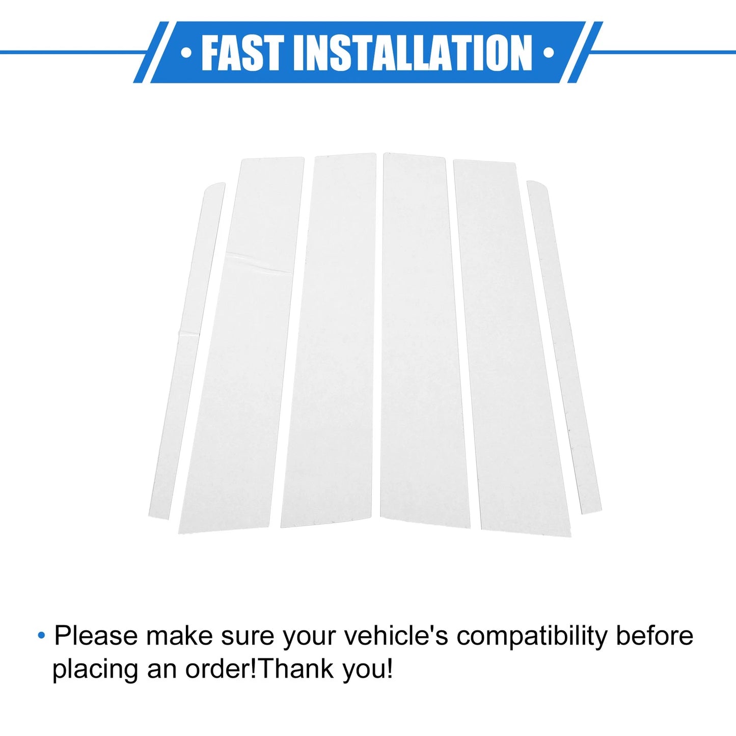 6 x Pillar Post Door Window Trim Covers for Ford Explorer (2011-2019) Black
