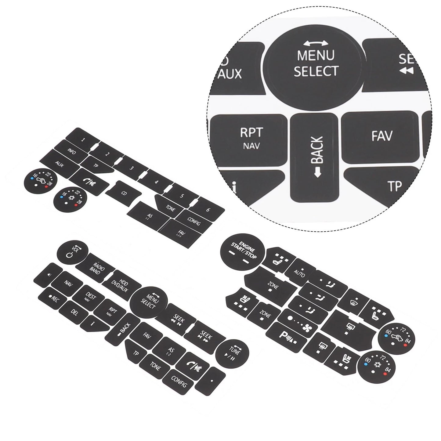 Stickers Repair Decal Button for Car Interior Accessories
