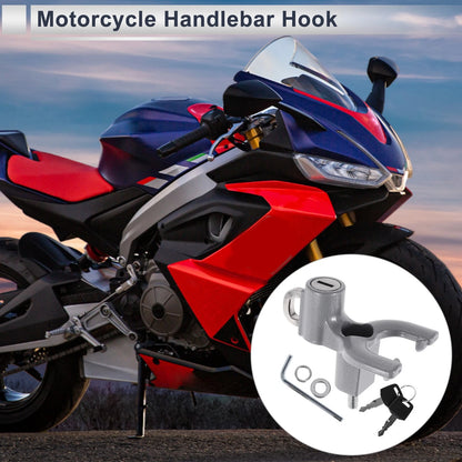 Double-Fork Metal Motorcycle Hanging Hook 1 x Silver Tone for Motorcycle