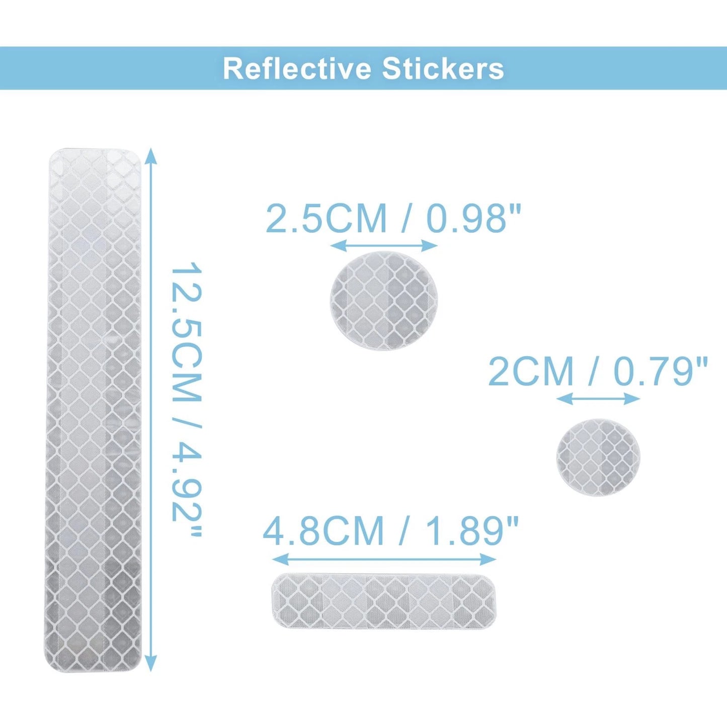 14pcs Reflective Stickers for Helmet Bicycle Motorcycle Car PET Silver Tone
