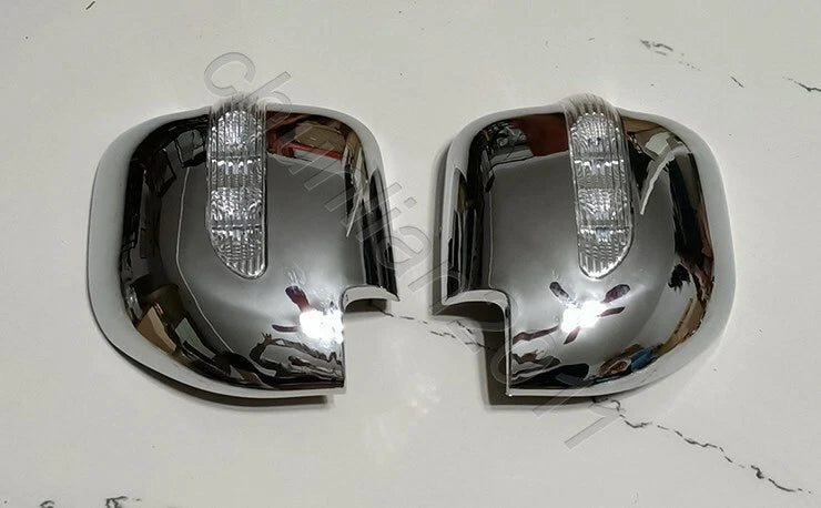 Chrome Side Mirror Cover Trim for Mitsubishi Montero 2001-2006 with LED Lights