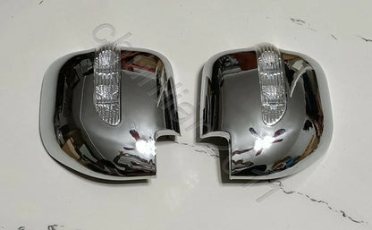 Chrome Side Mirror Cover Trim for Mitsubishi Montero 2001-2006 with LED Lights