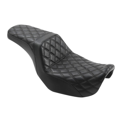 Black Driver Passenger Seat for Harley Dyna Super Glide Street Bob (2006-2017)