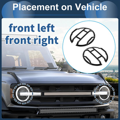 Headlight Trim Bezels for Ford (2 x) Black ABS