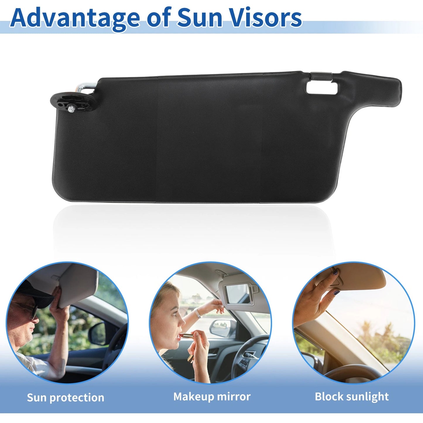 Left & Right Sun Visors for Honda Civic 1996-2000 Black (1996-2000)