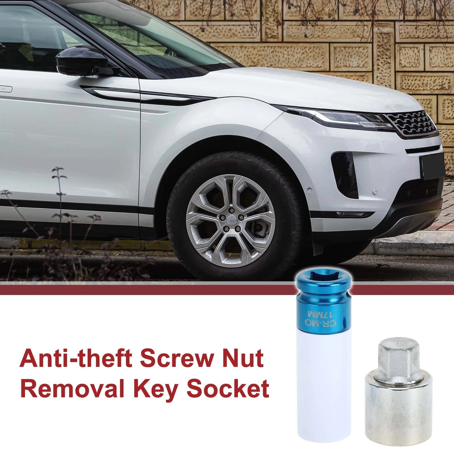 Wheel Lock Lug Nut Type V Anti-theft Key Socket for Land Rover