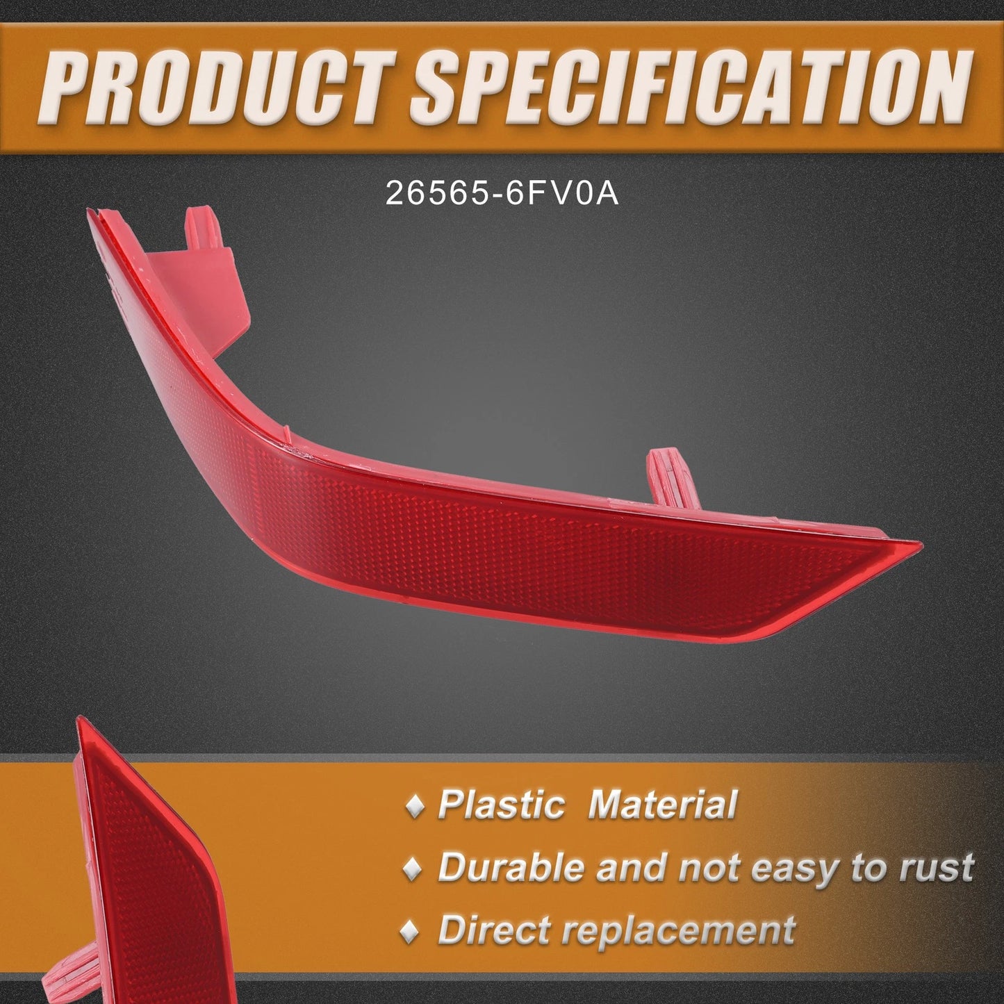 Rear Left Bumper Reflector Light Cover for Nissan Rogue (2014-2020)