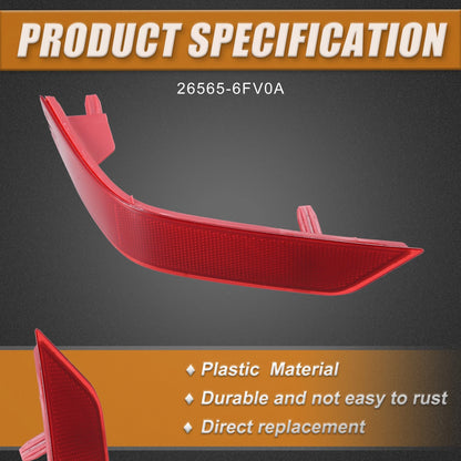 Rear Left Bumper Reflector Light Cover for Nissan Rogue (2014-2020)