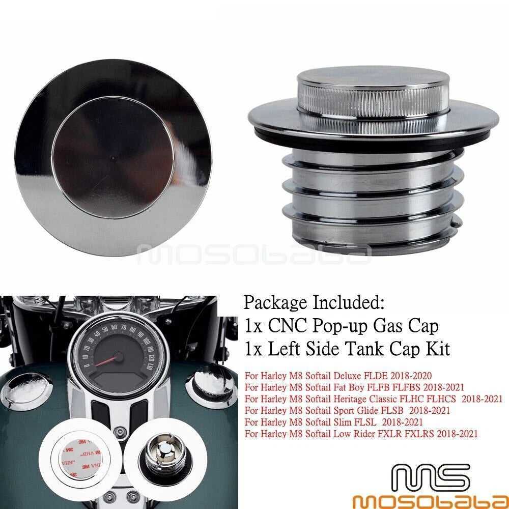 Fuel Gas Tank Cap for Harley Fat Boy Sport Glide Deluxe Low Rider (2018-2021)
