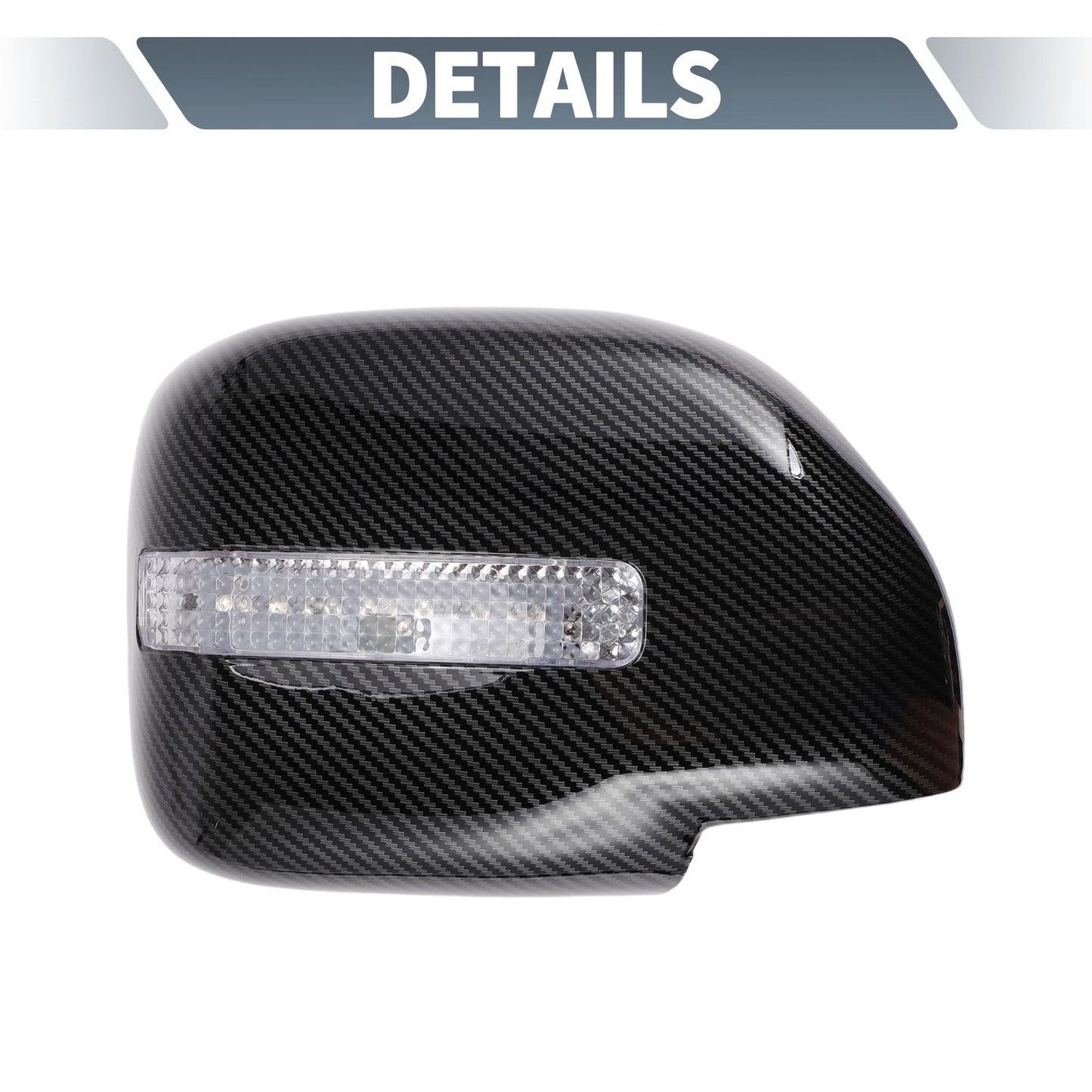 Rearview Mirror Cover Overlay Black Carbon Fiber for Lexus LX470, Toyota (1998-2007)