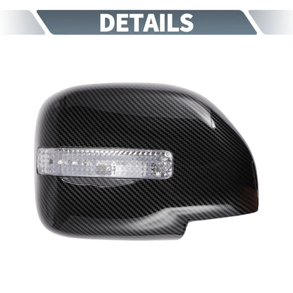 Rearview Mirror Cover Overlay Black Carbon Fiber for Lexus LX470, Toyota (1998-2007)