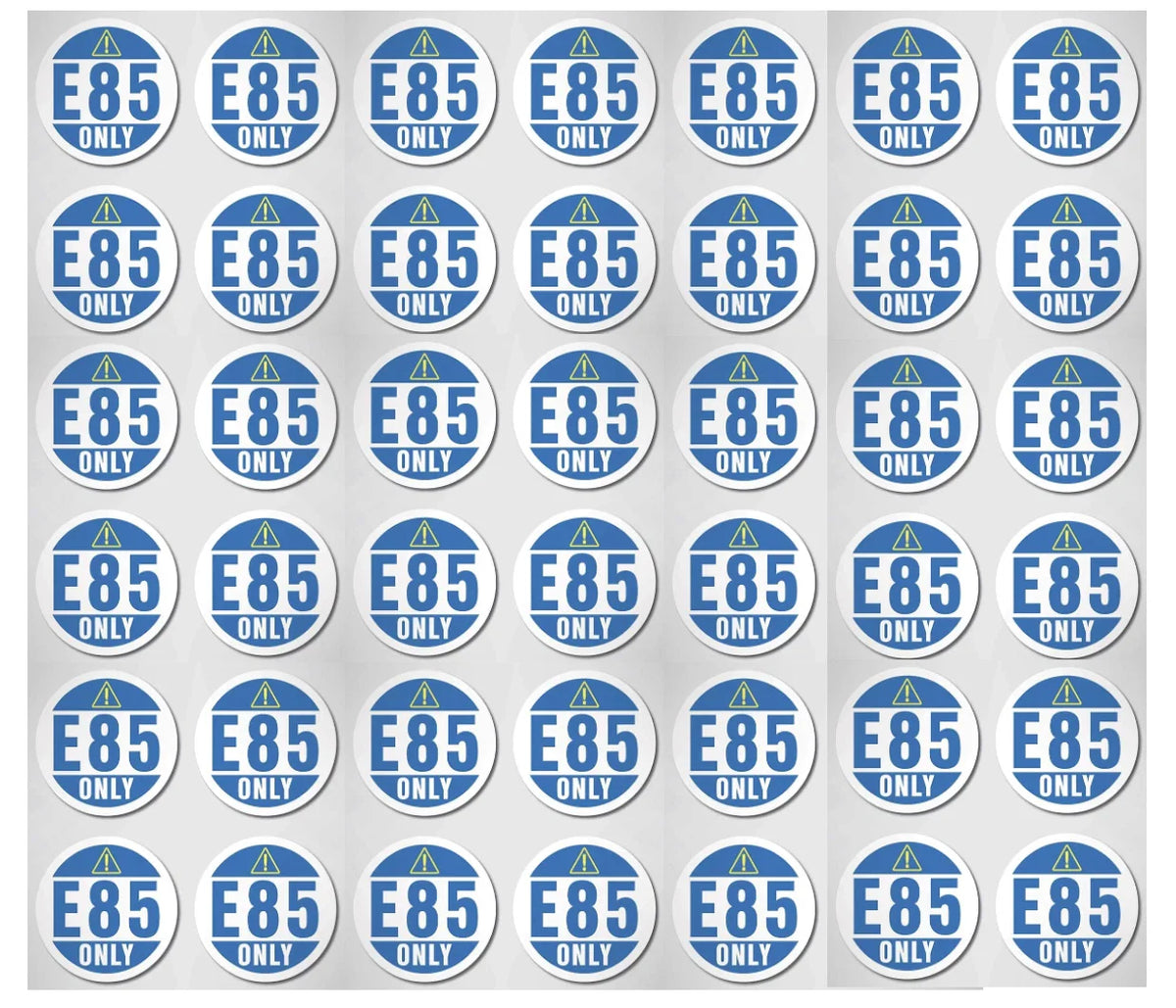 Warning Label E85 Stickers for Gas Gasoline Fuel Tank - 42 pcs