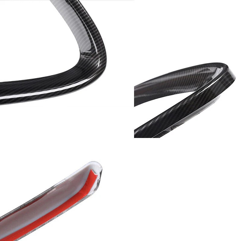 2pc For 17-18 Alfa Romeo Stelvio ABS Carbon Style Front Bumper Grille Cover Trim