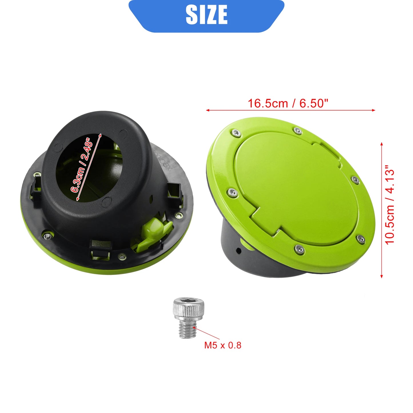 Green Aluminum Alloy Gas Fuel Tank Cap Cover for Jeep Wrangler (2007-2017)