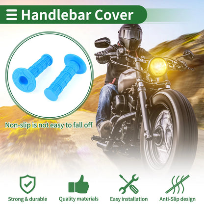 7/8" 22mm Motorcycle Hand Grips Cover Kit for Sky Blue