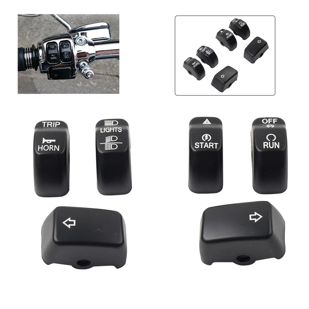 6x Handlebar Control Switch Cap Button for Harley Sportster Iron 883 1200