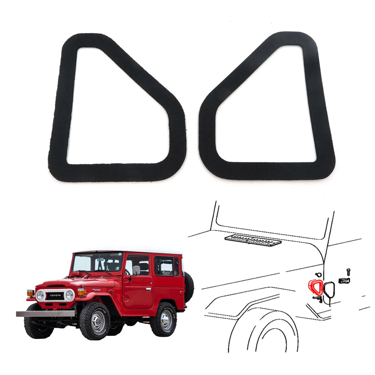 Cowl Side Ventilator Cover for Toyota Land Cruiser BJ40 FJ43 HJ47 1969-1986