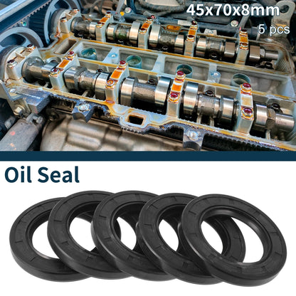 Oil Seal 45x70x8mm Rotary Shaft Seal NBR Rubber 5Pcs for Make Model
