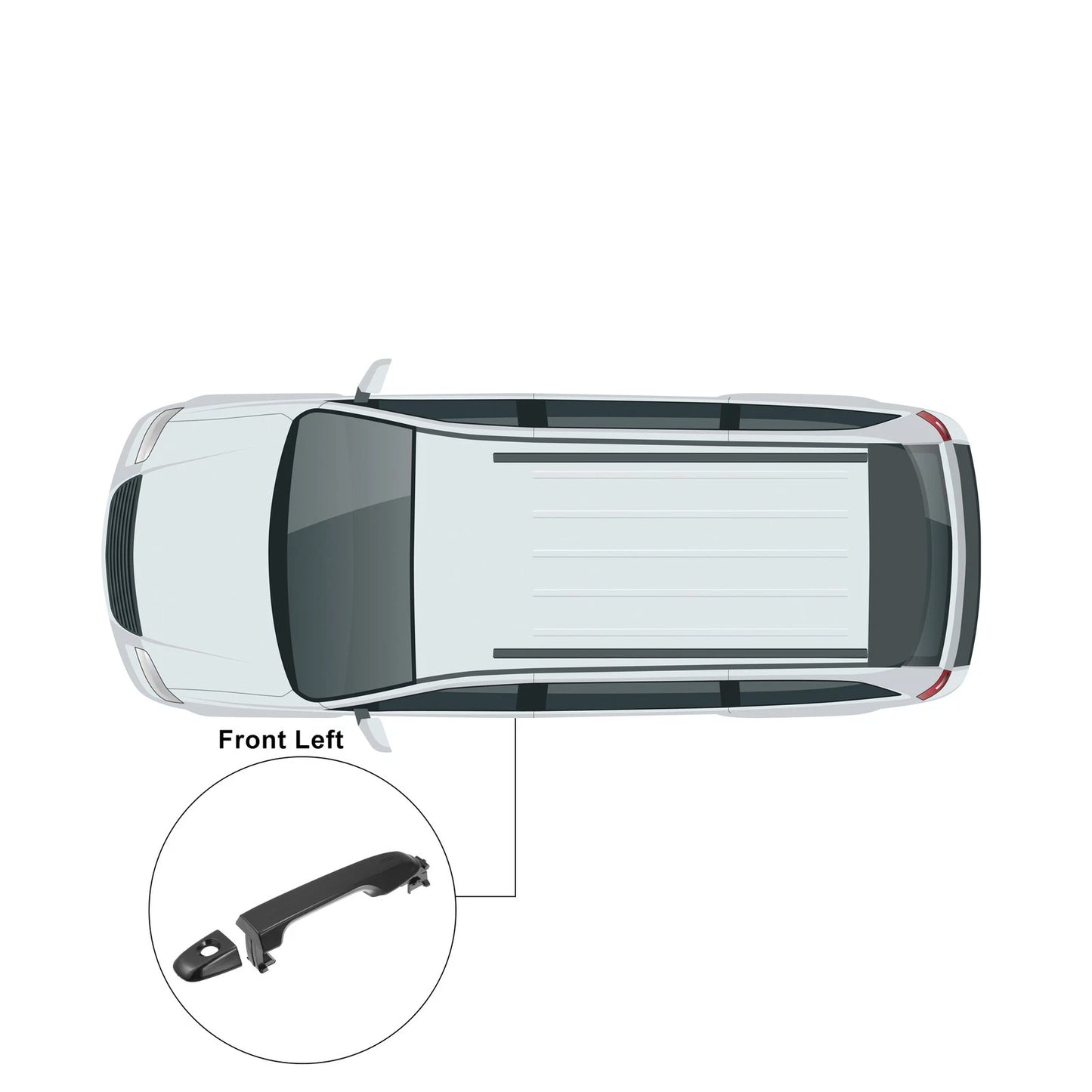 Black Front Left Driver Side Exterior Door Handle for Toyota Camry (2012-2017)