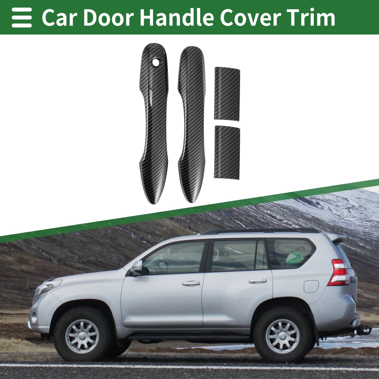 Door Handle Cover Trim for Toyota HiAce (2019-2020) Black