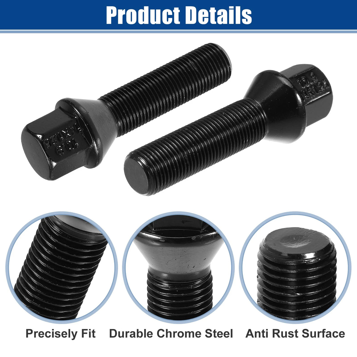 M14x1.25 Extended Wheel Lug Bolts 45mm Shank for BMW  - 20 pcs