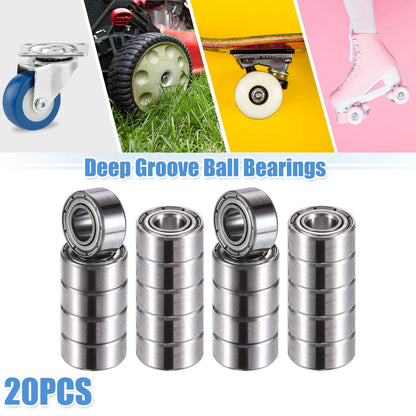 20pcs 5x11x5mm Double Metal Shield Single Row Deep Groove Ball Bearings