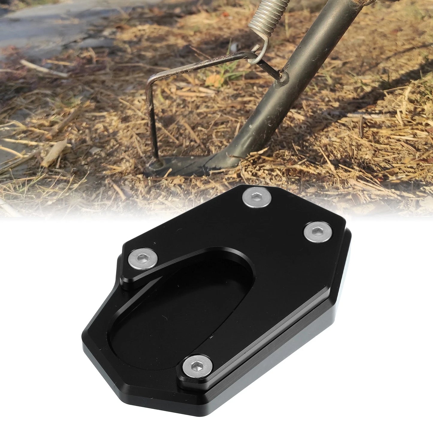 Kickstand Plate Pad Aluminum Alloy Black for Suzuki V-Strom1050 (2020–2024)