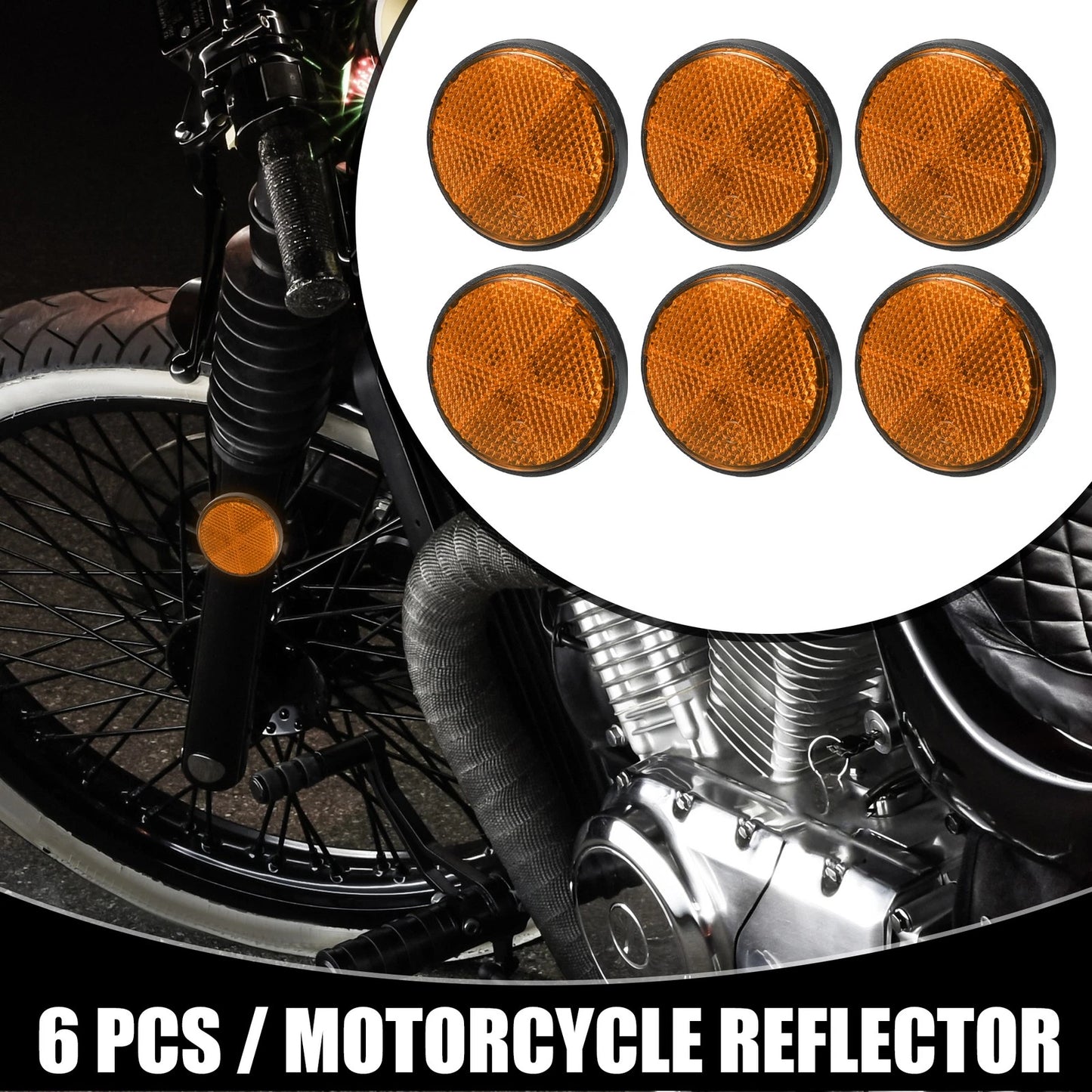 6pcs 2.20x0.31 Universal Reflector Round for Motorcycle