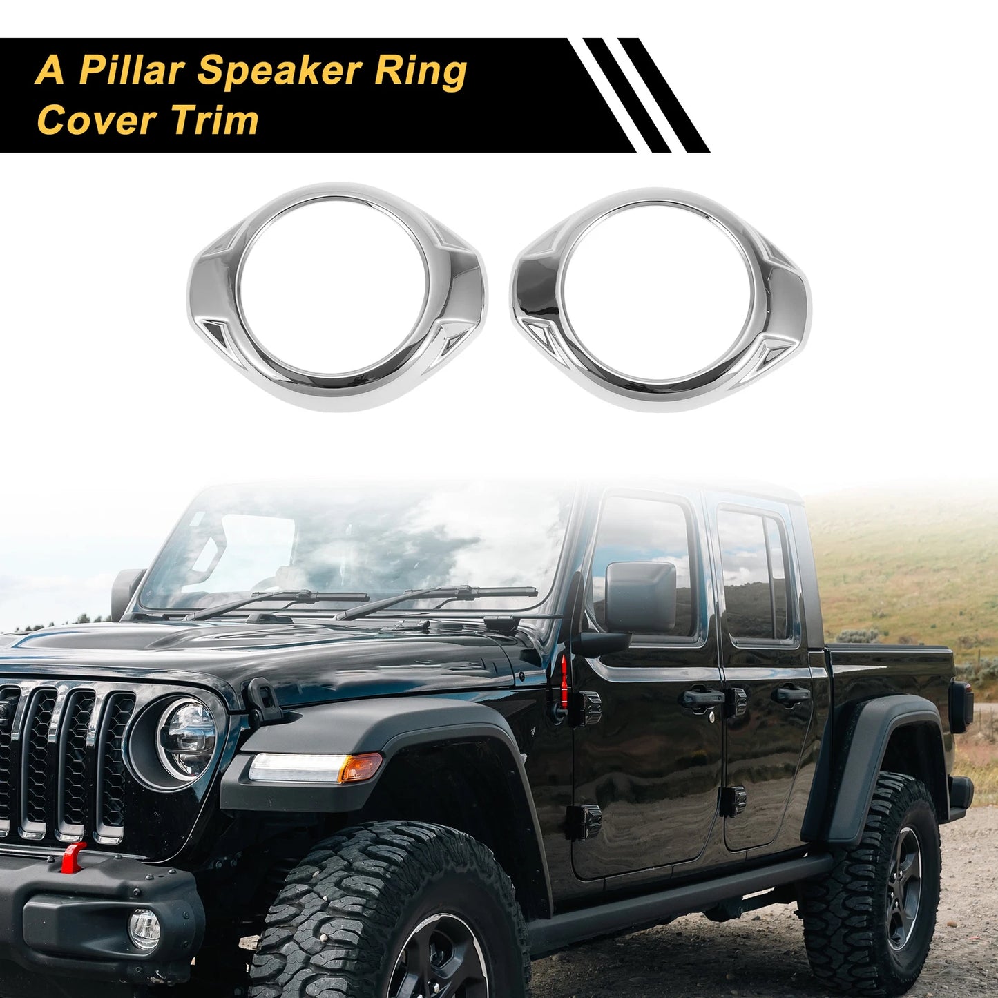 A Pillar Speaker Ring Cover Trim for Jeep Wrangler JK JKU 2 x Door (2007-2018)