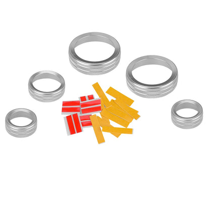 5 x Silver Air Condition Audio Switch Knob Trim Rings for Ford Maverick