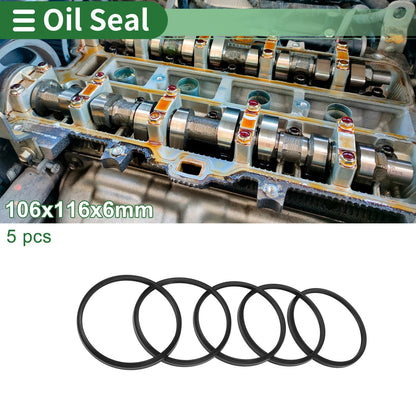 Oil Seal 106x116x6mm 5 Pcs Seal Ring Rotary Shaft Seal NBR Rubber for Vehicle