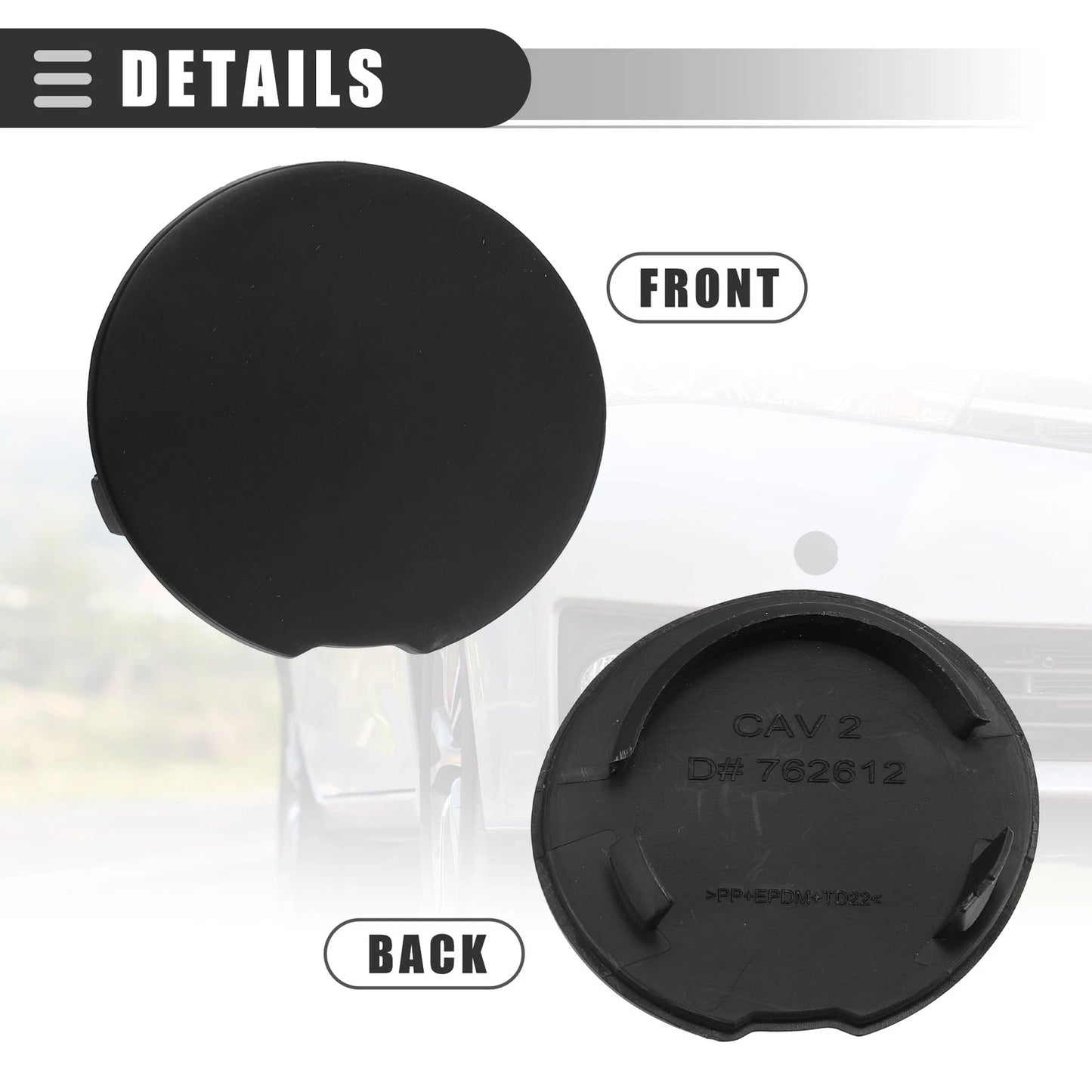 Front Bumper Tow Hook Cover for Ford Explorer (2011-2015) Black
