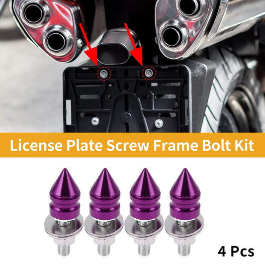 Universal M6 License Plate Screws Cover 45mm Purple 4 Pcs for Motorcycle