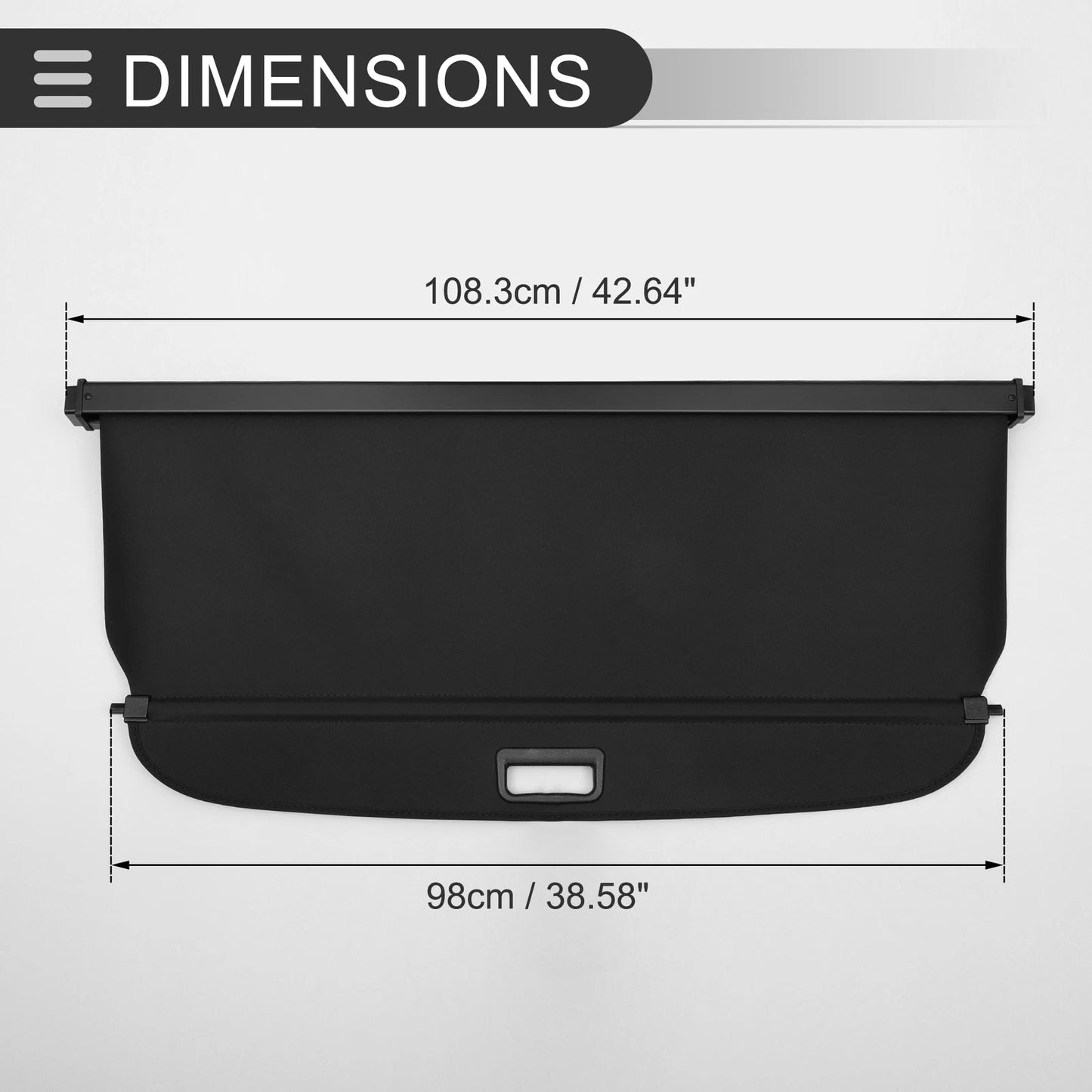 Retractable Cargo Cover for Jeep Renegade (2015-2023) - Gloss Black