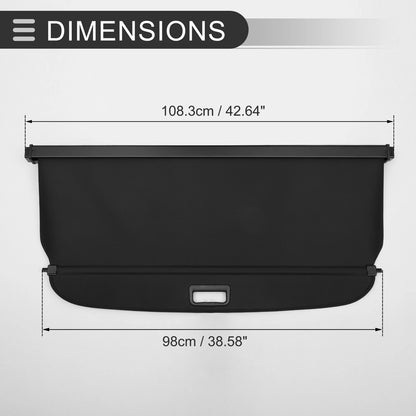 Retractable Cargo Cover for Jeep Renegade (2015-2023) - Gloss Black
