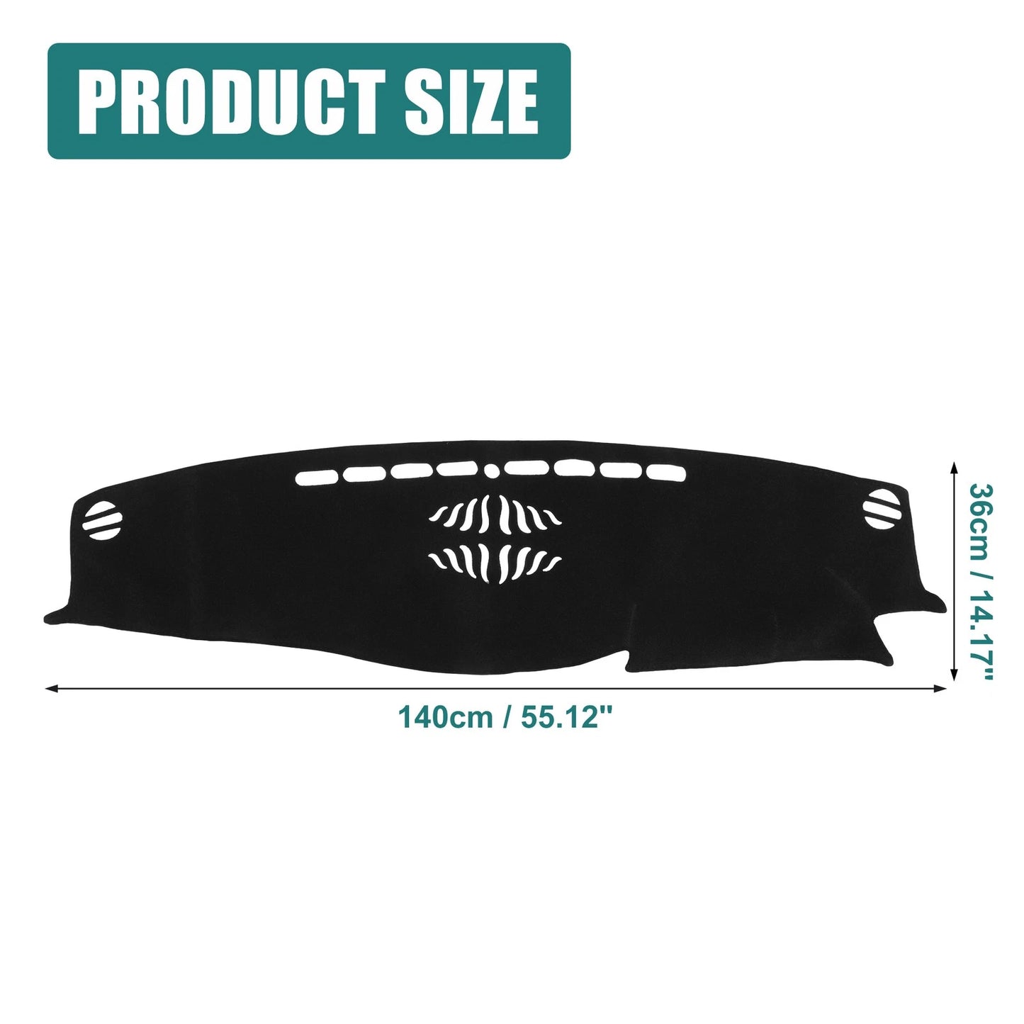 Dashboard Cover Black Polyester Non-slip Mat for Toyota Crown (2012-2018)