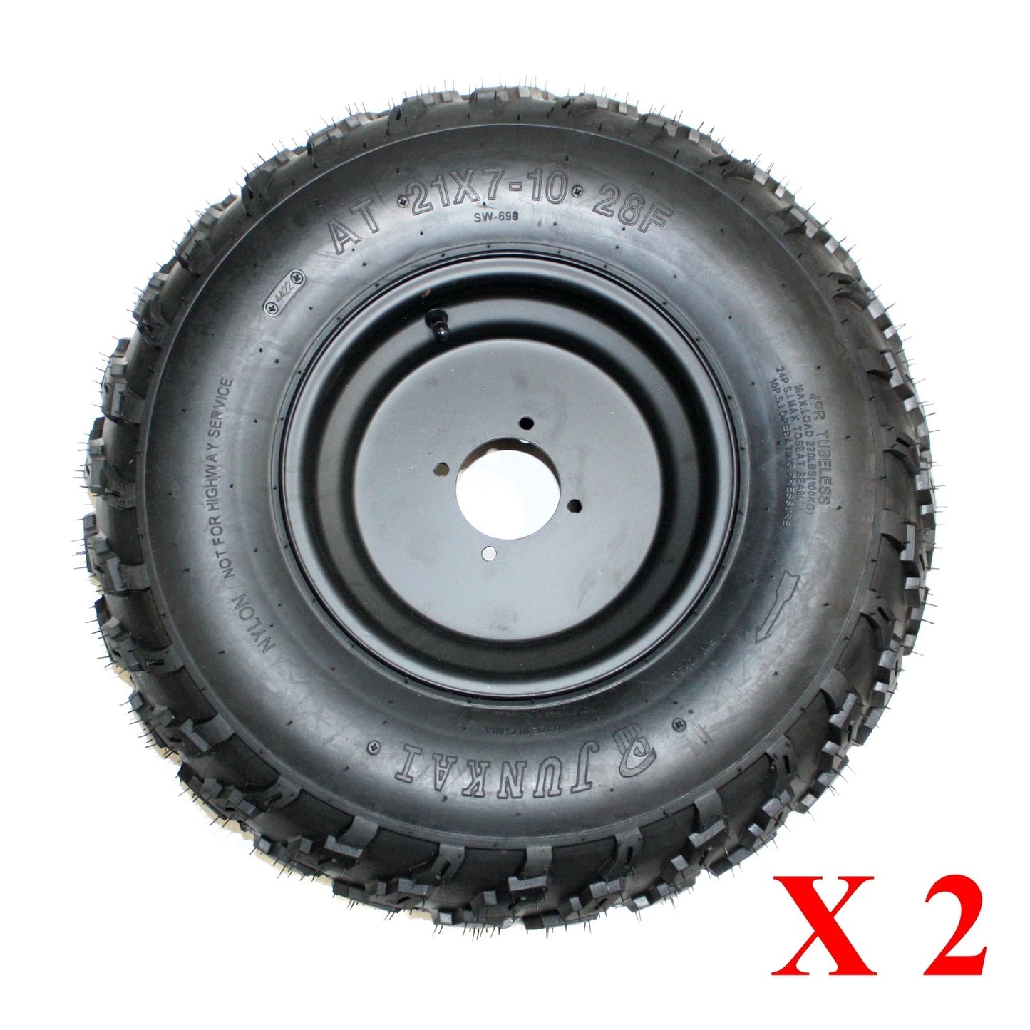 21 x 7-10" Front Wheel Rim Tire for 250cc Quad Dirt Bike ATV Buggy