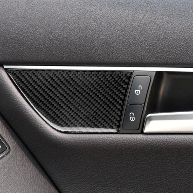 2 x Carbon Fiber Interior Door Panel Decor for Mercedes C Class W204 (2007-2013)