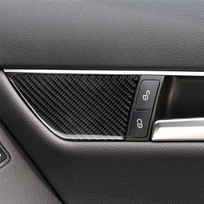 2 x Carbon Fiber Interior Door Panel Decor for Mercedes C Class W204 (2007-2013)
