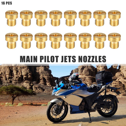 16pcs Main Jets Nozzles M6x0.8 for Motorcycle