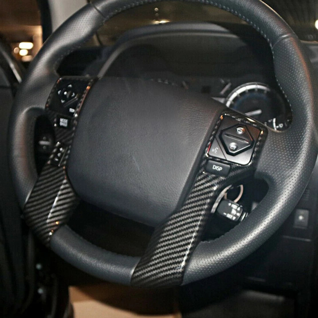 2 x Carbon Fiber Style Steering Wheel Covers for Toyota Tacoma (2016-2020)