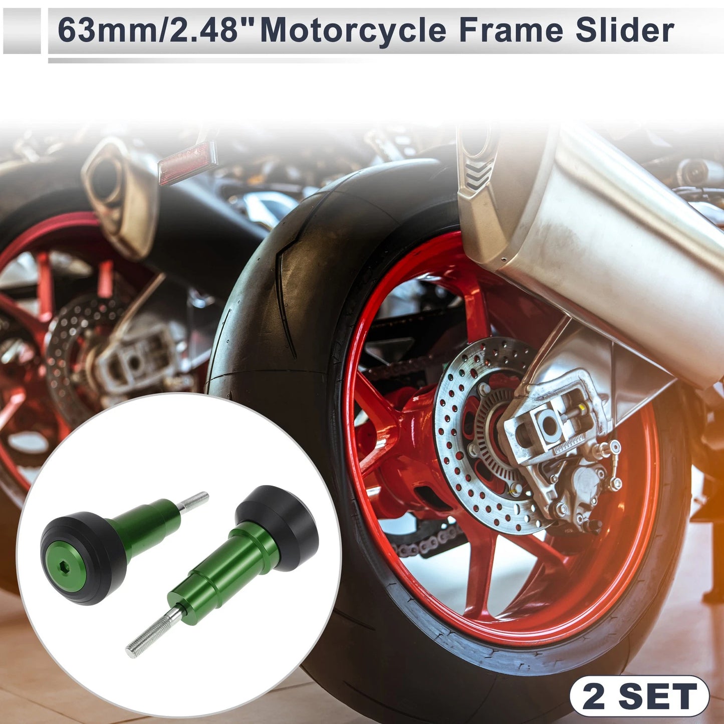 2 x 1.1" Aluminum Alloy Motorcycle Slider Frame for Motorcycle