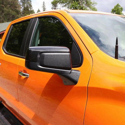 2 x Carbon Fiber Mirror Cap Covers for Chevy Silverado 1500 (2019-2022)