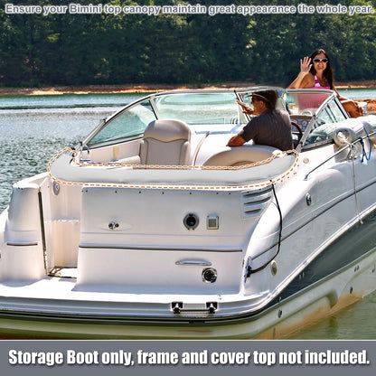 Storage Boot 73-78"W for Boat Bimini Top Light Gray Marine Grade Polyester Sock