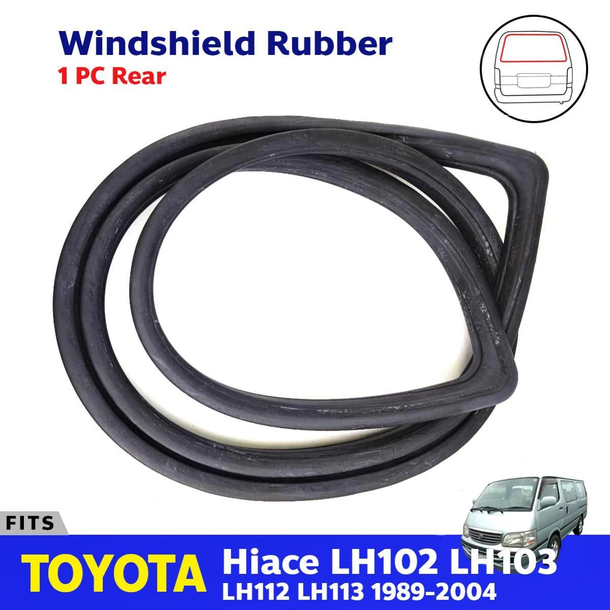 Rear Windshield Rubber Seal w/o mldg Fits Toyota Hiace LH102 LH112 1989-04 D09