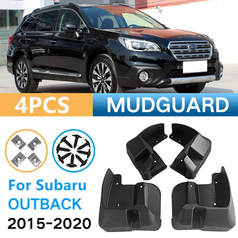 4Pcs Front Rear Splash Fender Guards Mud Flaps for Subaru Outback (2015–2020)
