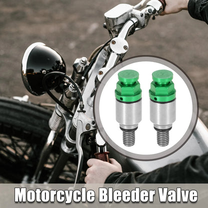 2 x M5x0.8 Motorcycle Screw Fork Air Bleeder Valve Green for Honda Yamaha