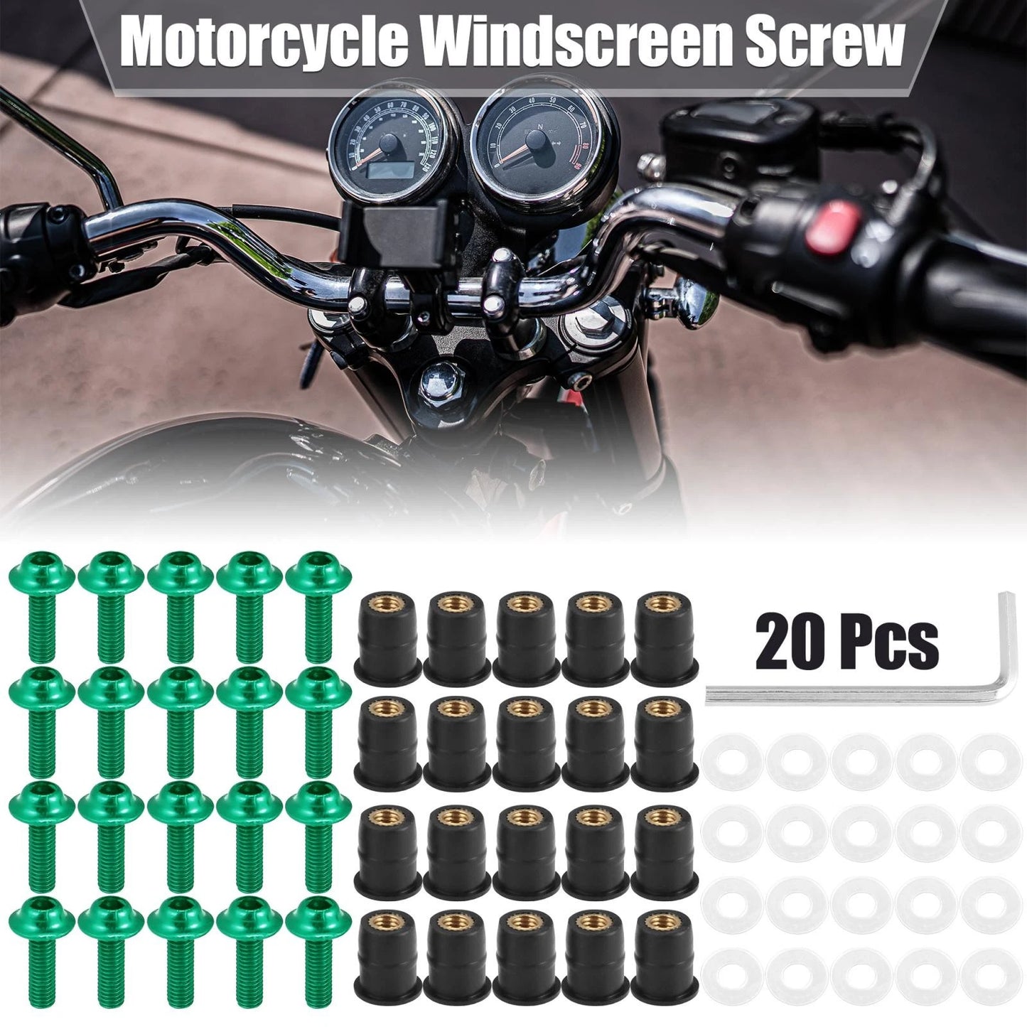 M5 / 20pcs / Windscreen Screws Fairing Bolts for Motorcycle