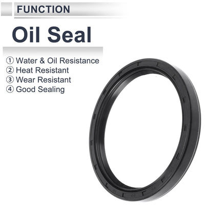 Oil Seal / 75x90x10mm / Seal Ring Rotary Shaft Seal Nitrile Rubber Black 5 Pcs
