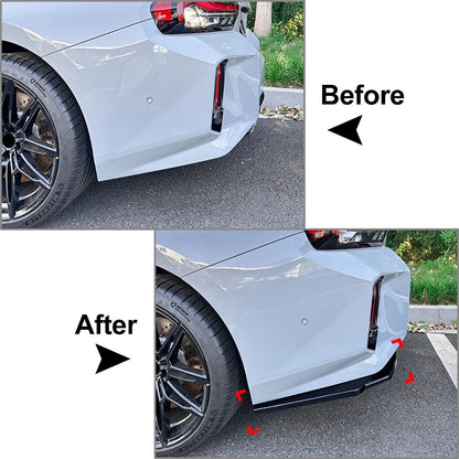 Carbon Rear Bumper Side Spoiler Splitter Lip for BMW 2 Series M2 (2023-2024)
